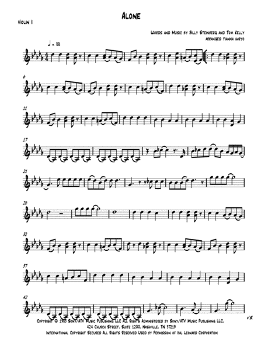 Alone Alone String Quartet scores gallery preview page 1