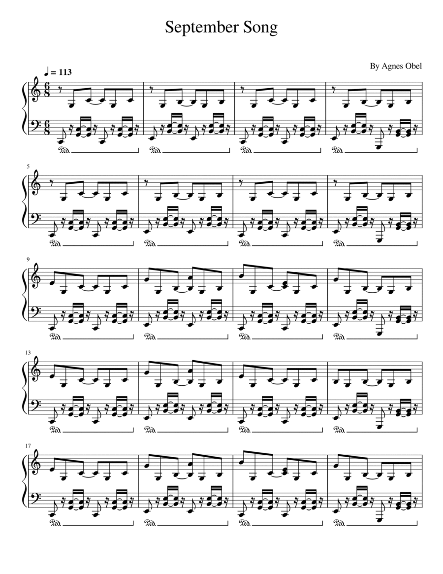 September Song Easy Piano scores gallery preview page 1