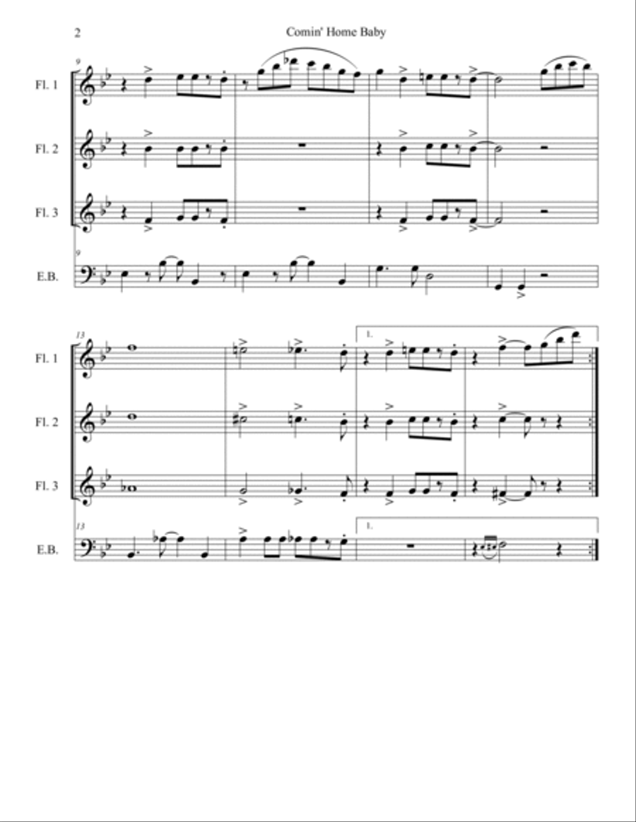 Comin' Home Baby Small Ensemble scores gallery preview page 2