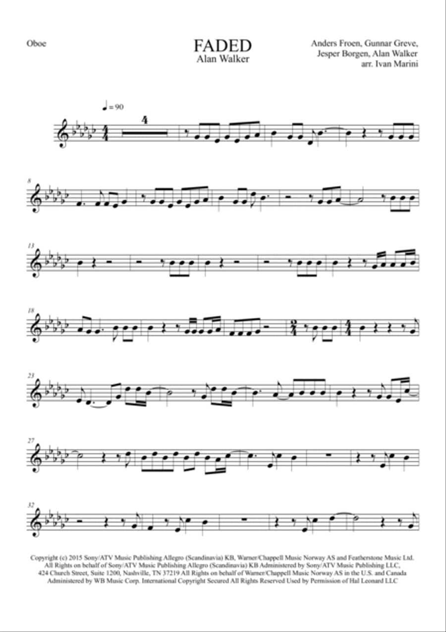 Faded Oboe Solo scores gallery preview page 2
