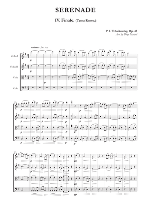 "Finale" from Serenade Op. 48 for String Quartet
