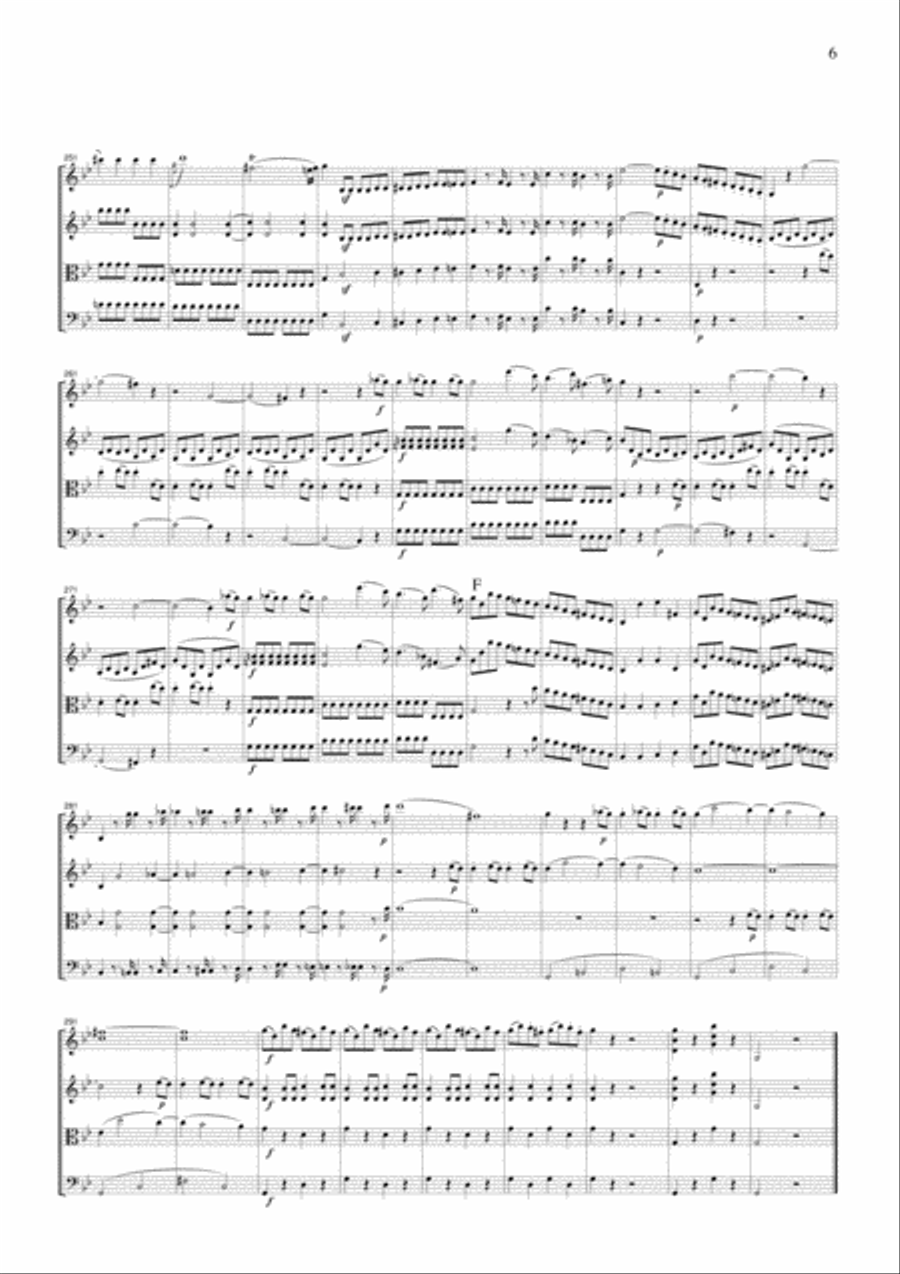Mozart Symphony No.40, 1st mvt., for string quartet, CM001 String Quartet scores gallery preview page 6