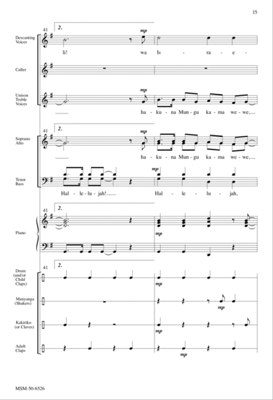 Hallelujah, Mungu wa Israeli 4-Part scores gallery preview page 13