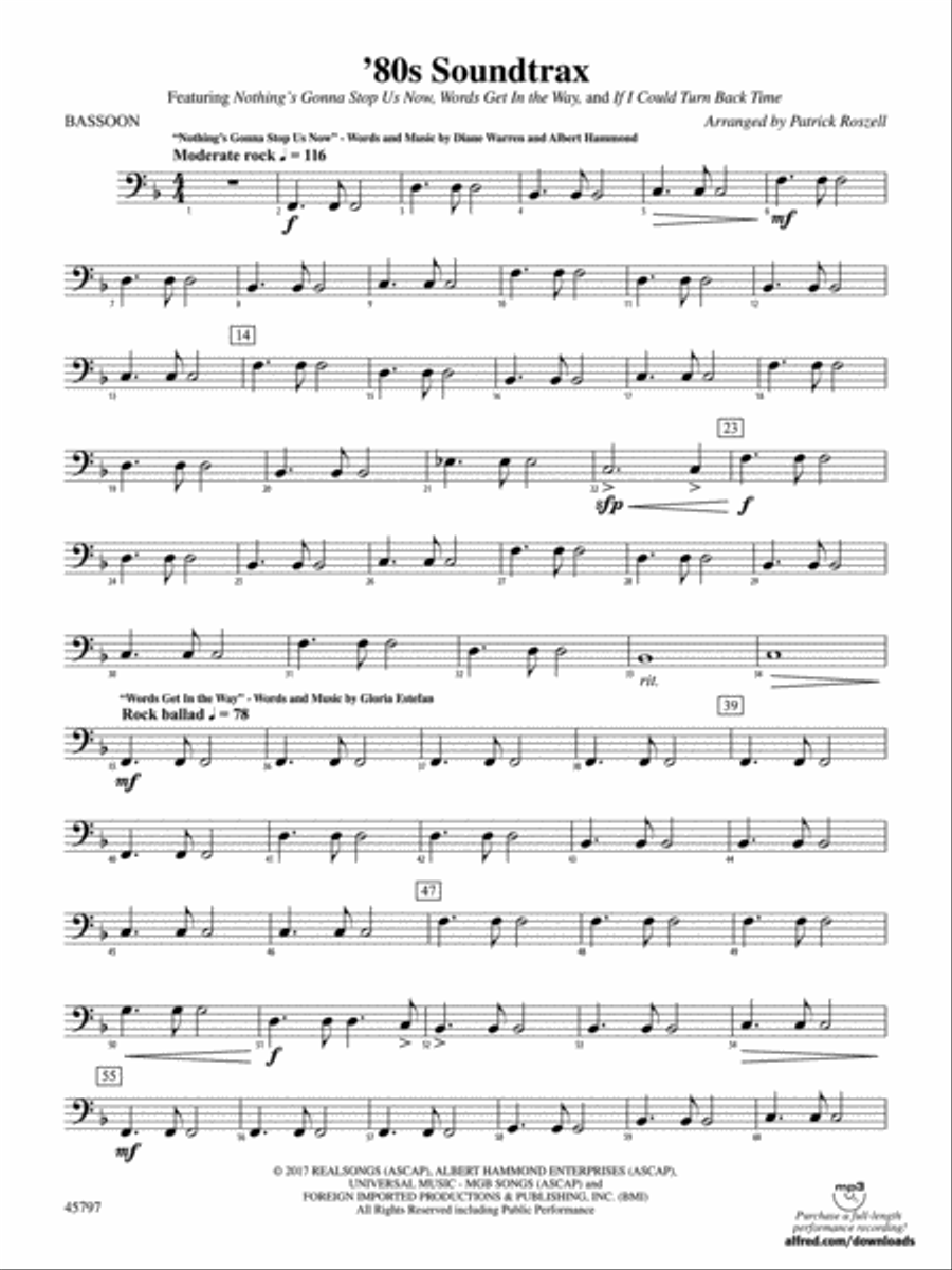 '80s Soundtrax: Bassoon Concert Band scores gallery preview page 1