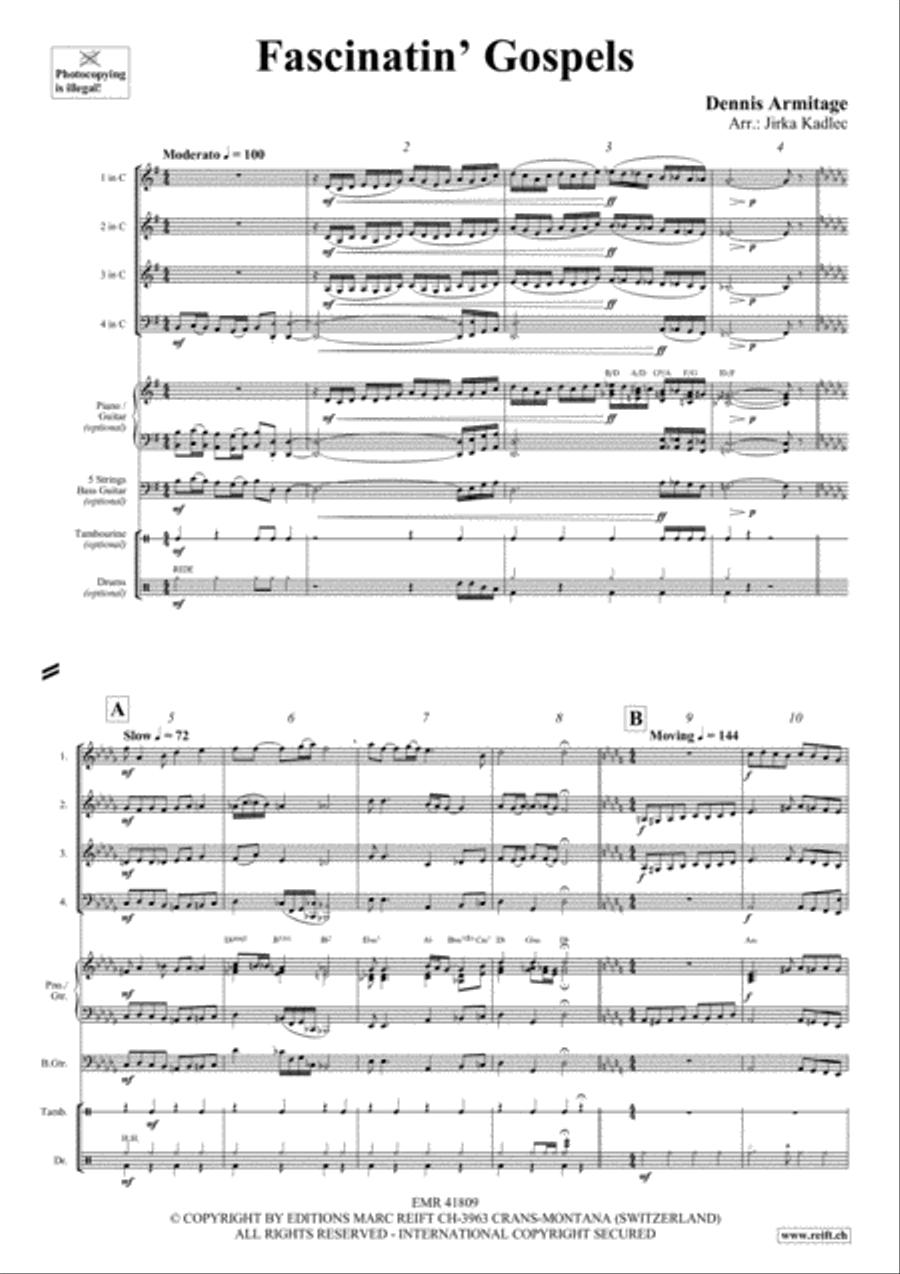 Fascinatin' Gospels Fascinatin' Gospels Bass Guitar scores gallery preview page 3