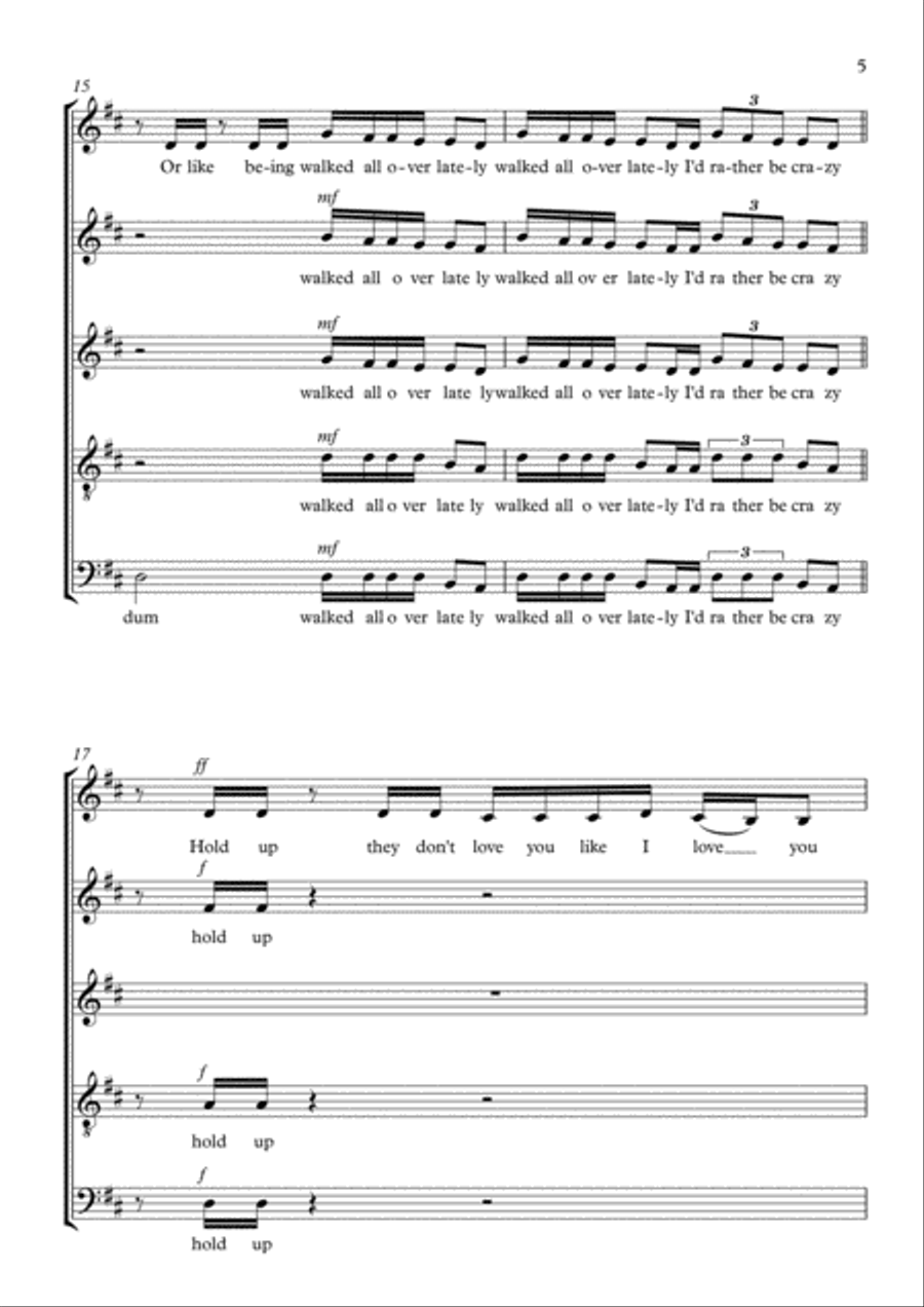 Hold Up Hold Up 4-Part scores gallery preview page 5