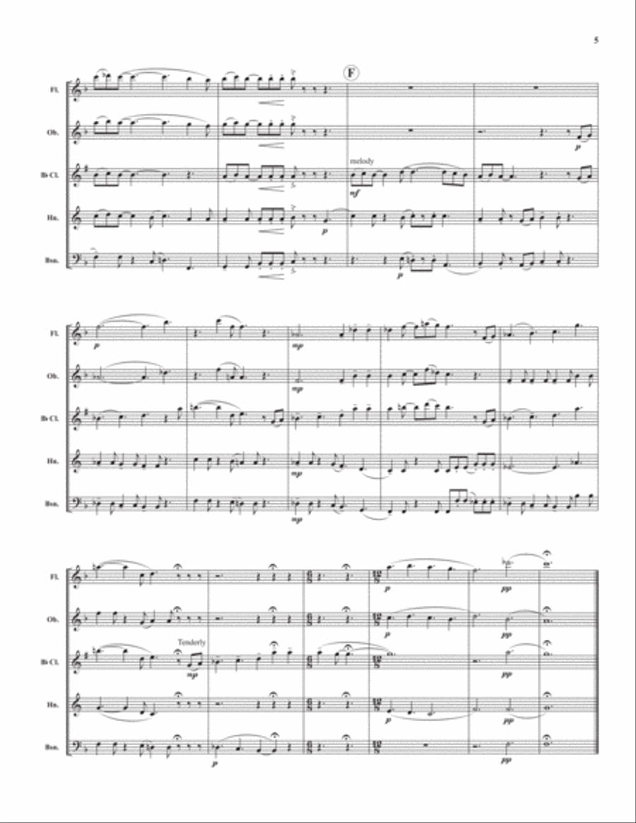 Whisper Me Your Dreams Woodwind Quintet scores gallery preview page 6