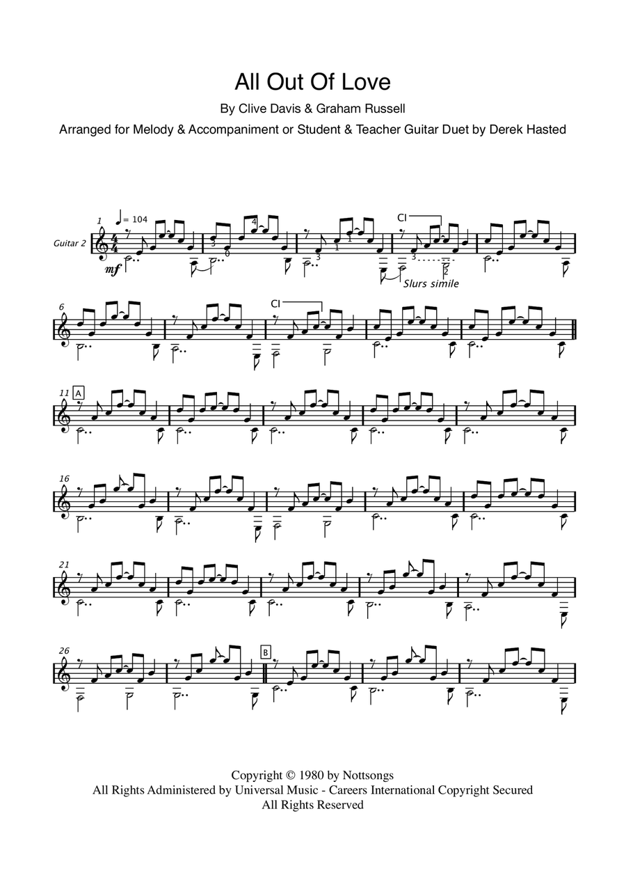 All Out Of Love Acoustic Guitar scores gallery preview page 6