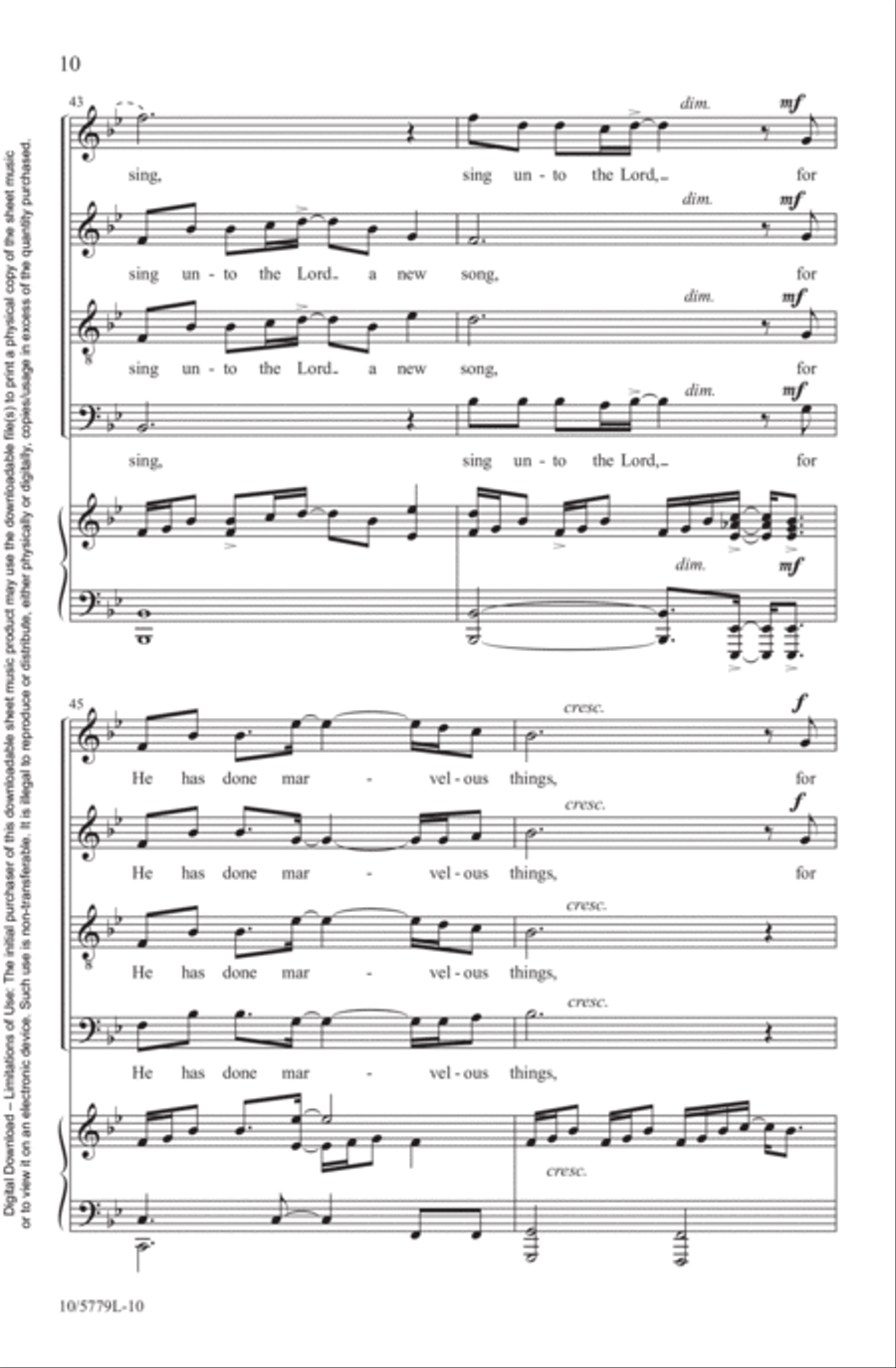 Psalm 98 Psalm 98 4-Part scores gallery preview page 10