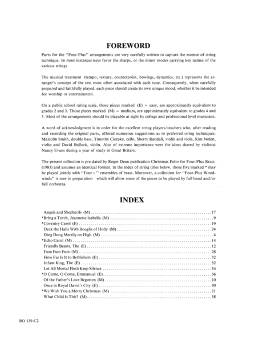 Christmas Folio for Four-Plus Strings - Score Conductor Score scores gallery preview page 2