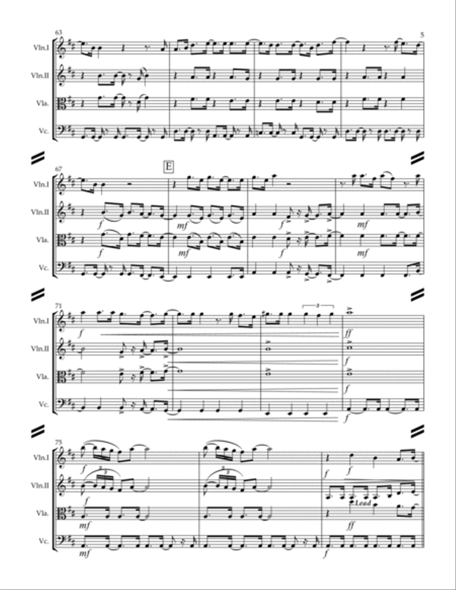 Build Me Up, Buttercup String Quartet scores gallery preview page 6