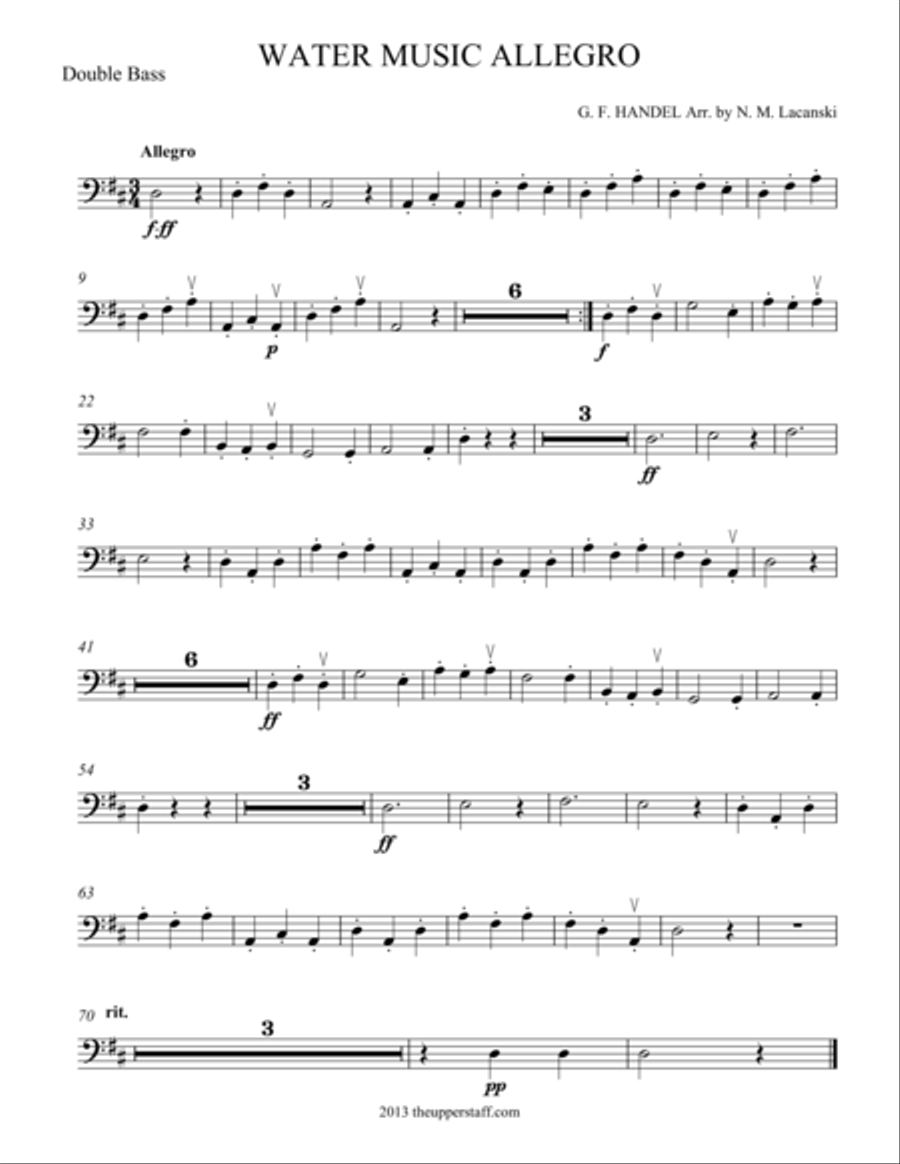Water Music - Allegro Water Music - Allegro String Orchestra scores gallery preview page 1