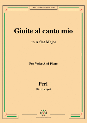 Book cover for Peri-Gioite al canto mio in A flat Major,ver.1,from 'Euridice',for Voice and Piano