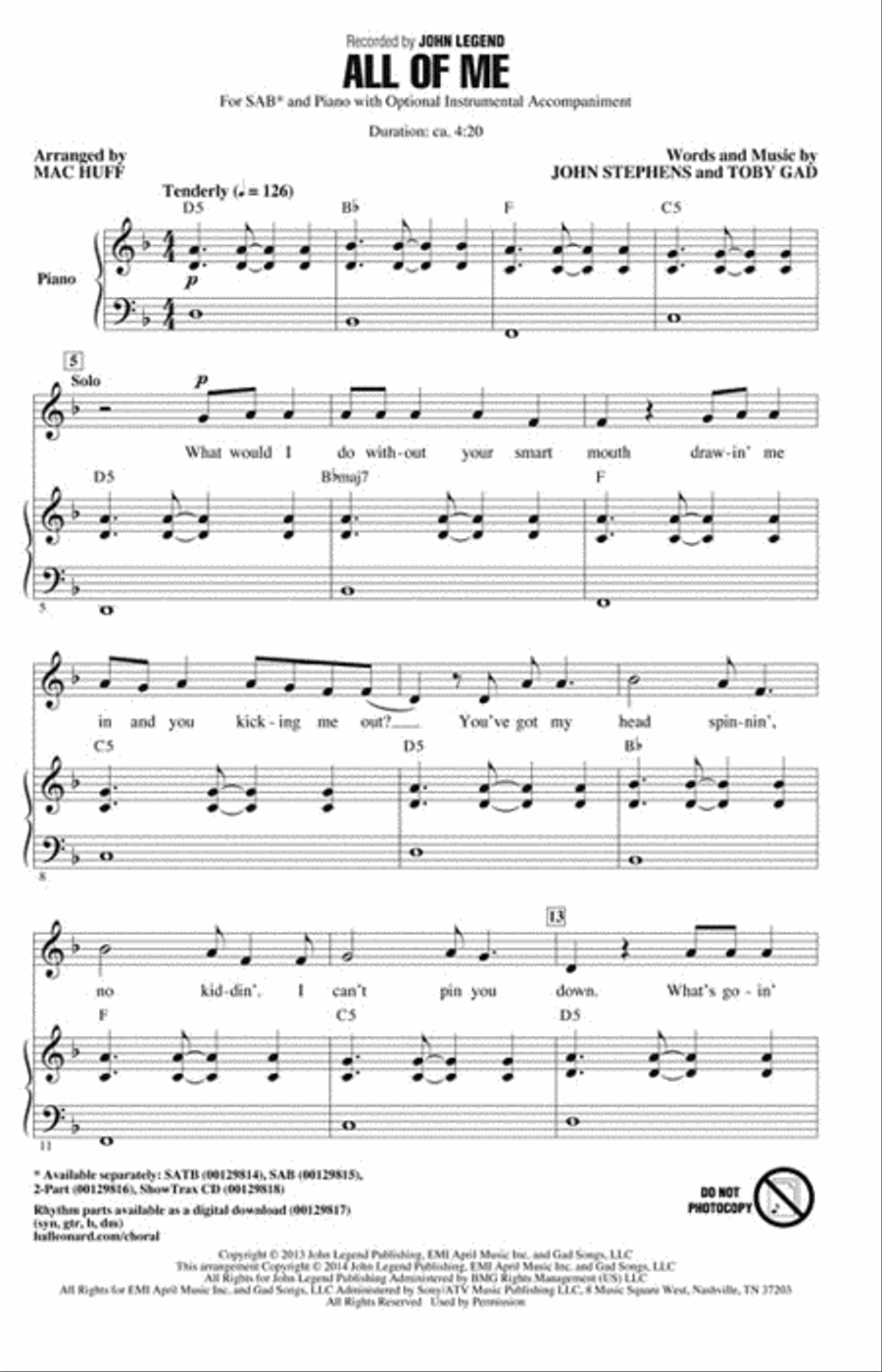 All of Me All of Me 3-Part scores gallery preview page 2