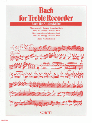 Book cover for Bach for Treble Recorder