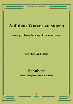 Book cover for Schubert-Auf dem Wasser zu singen,for Flute and Piano