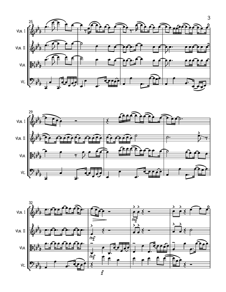 Adore You Adore You String Quartet scores gallery preview page 3