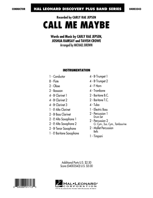 Book cover for Call Me Maybe - Conductor Score (Full Score)