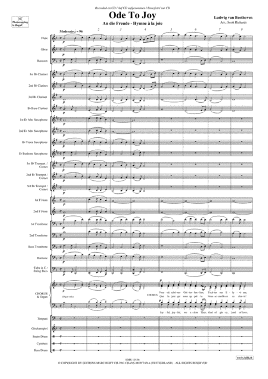 Ode To Joy 4-Part scores gallery preview page 5