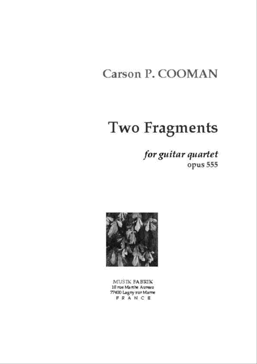 Two Fragments Guitar Ensemble scores gallery preview page 1