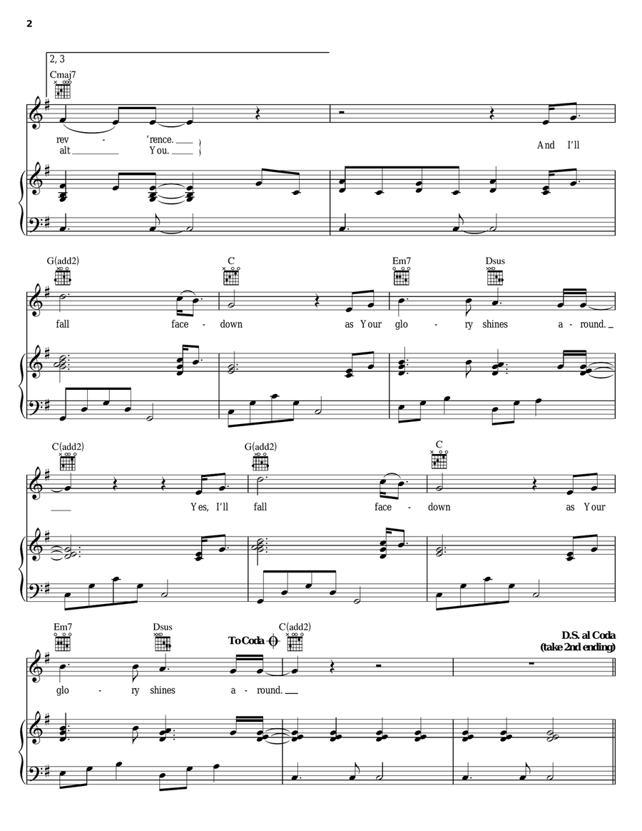 Facedown Piano, Vocal, Guitar scores gallery preview page 2