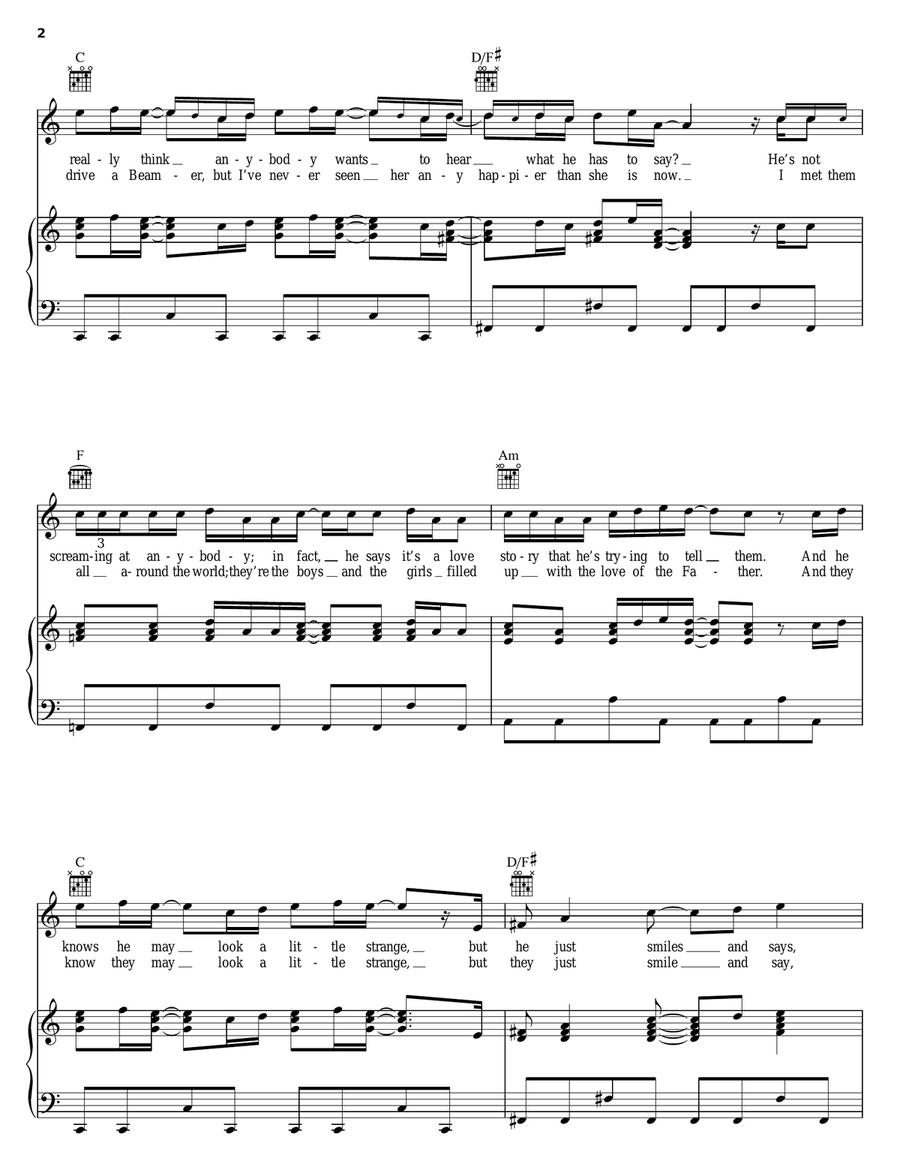 Something Crazy Piano, Vocal, Guitar scores gallery preview page 2