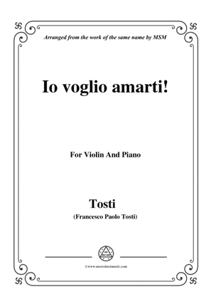 Book cover for Tosti-Io voglio amarti!, for Violin and Piano