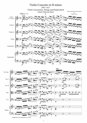 Bach - Violin Concerto in D minor BWV1052 for Violin, Strings and Harpsichord