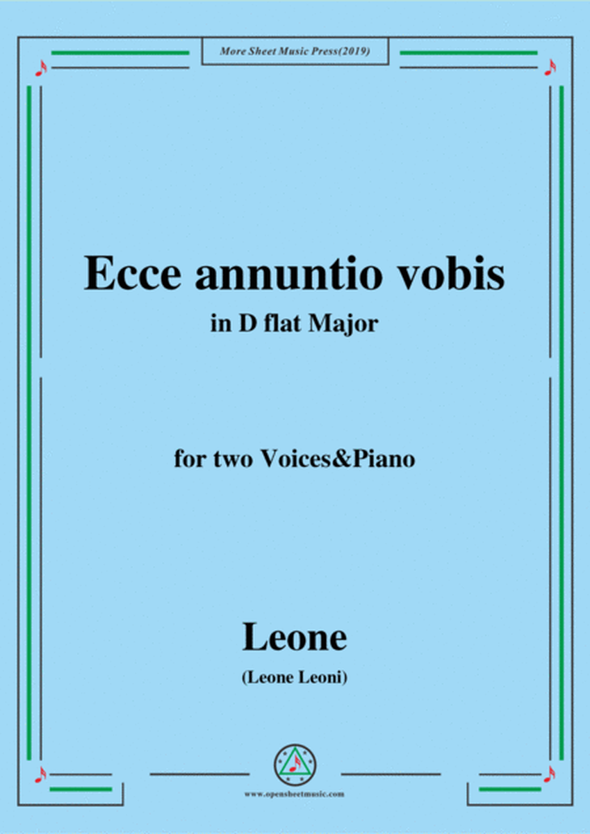 Leoni-Ecce annuntio vobis,in D flat Major,for two Voices&Piano image number null