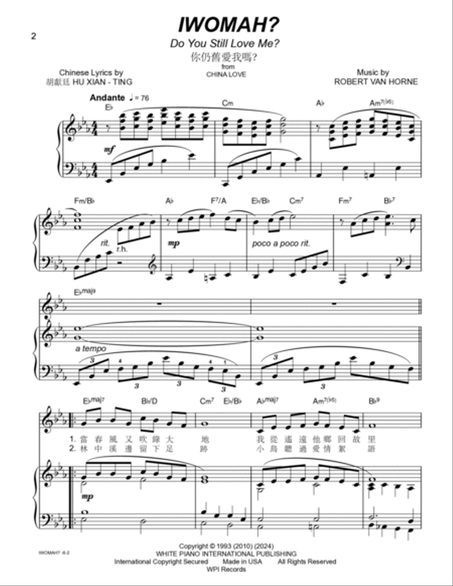 IWOMAH? (DO YOU STILL LOVE ME?) Piano/Vocal Arrangement Voice scores gallery preview page 2