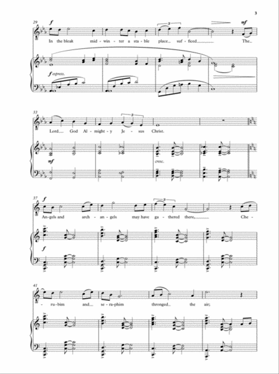 Mid-winter Mid-winter Voice Solo scores gallery preview page 3