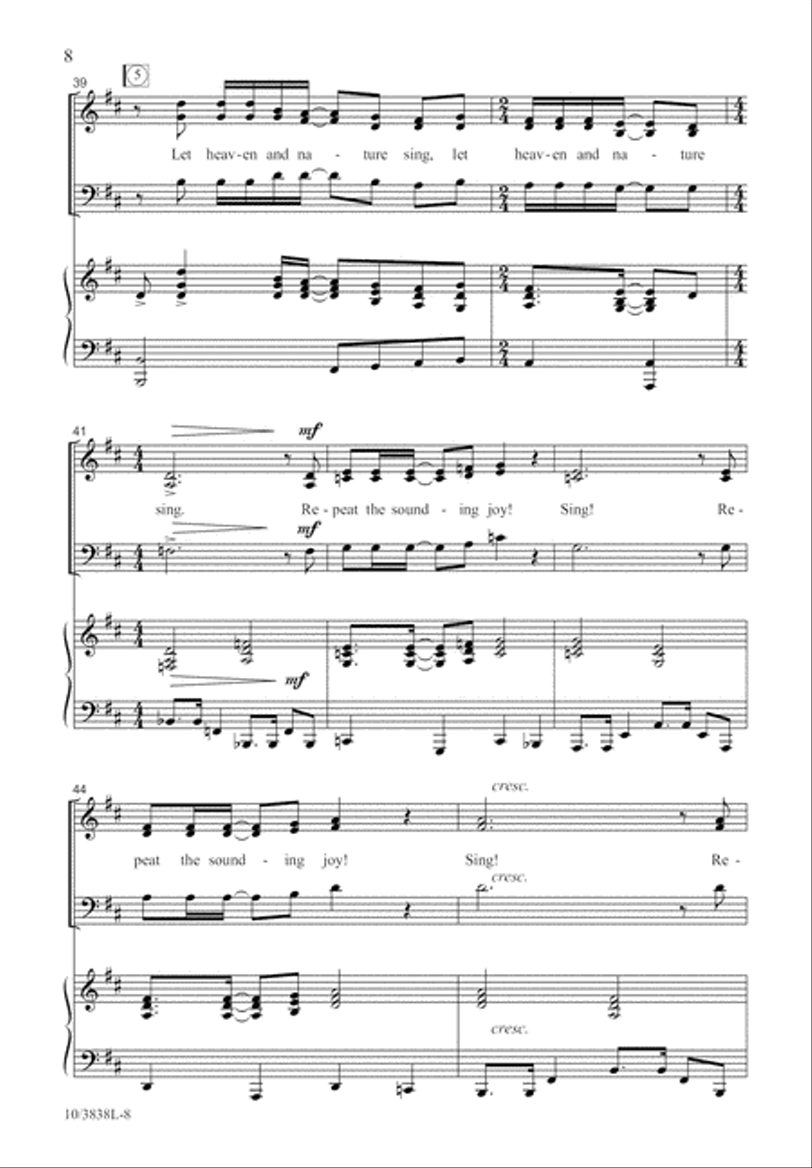 Let Heaven and Nature Sing 3-Part scores gallery preview page 9