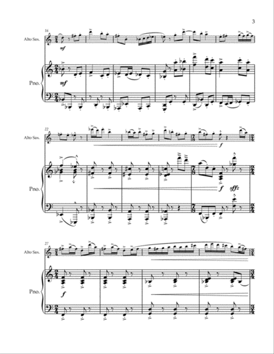 Sonata for Alto Saxophone and Piano, Op. 4 Woodwind Duet scores gallery preview page 3