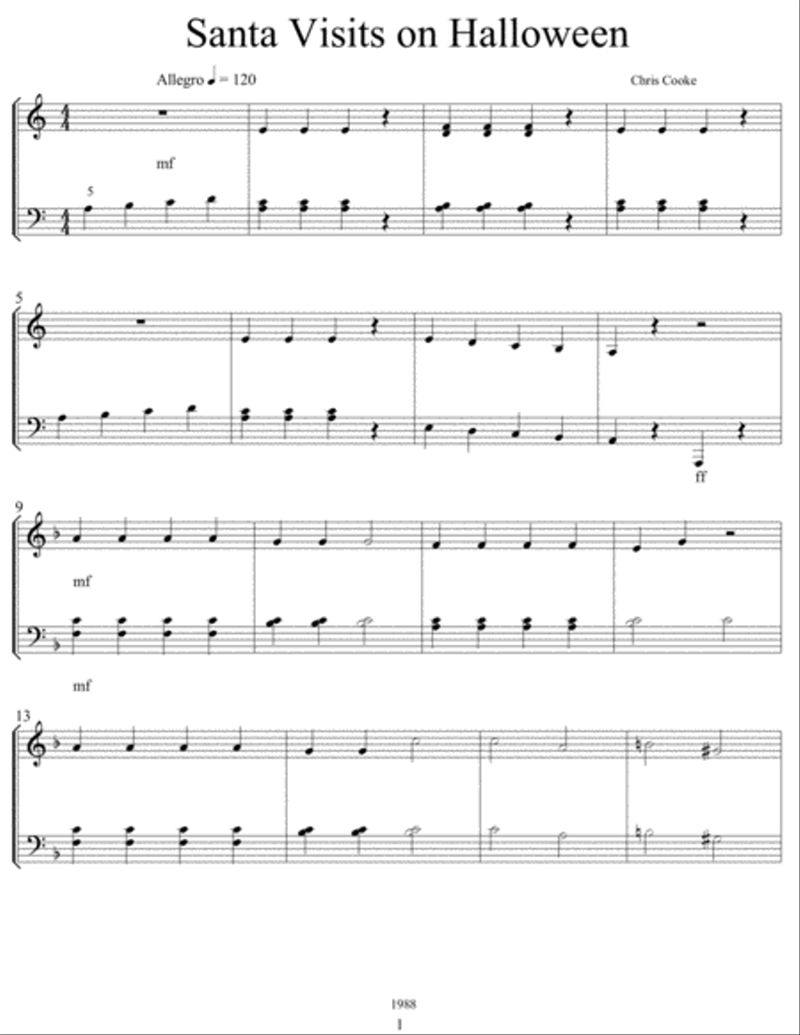 SANTA VISITS ON HALLOWEEN Small Ensemble scores gallery preview page 2