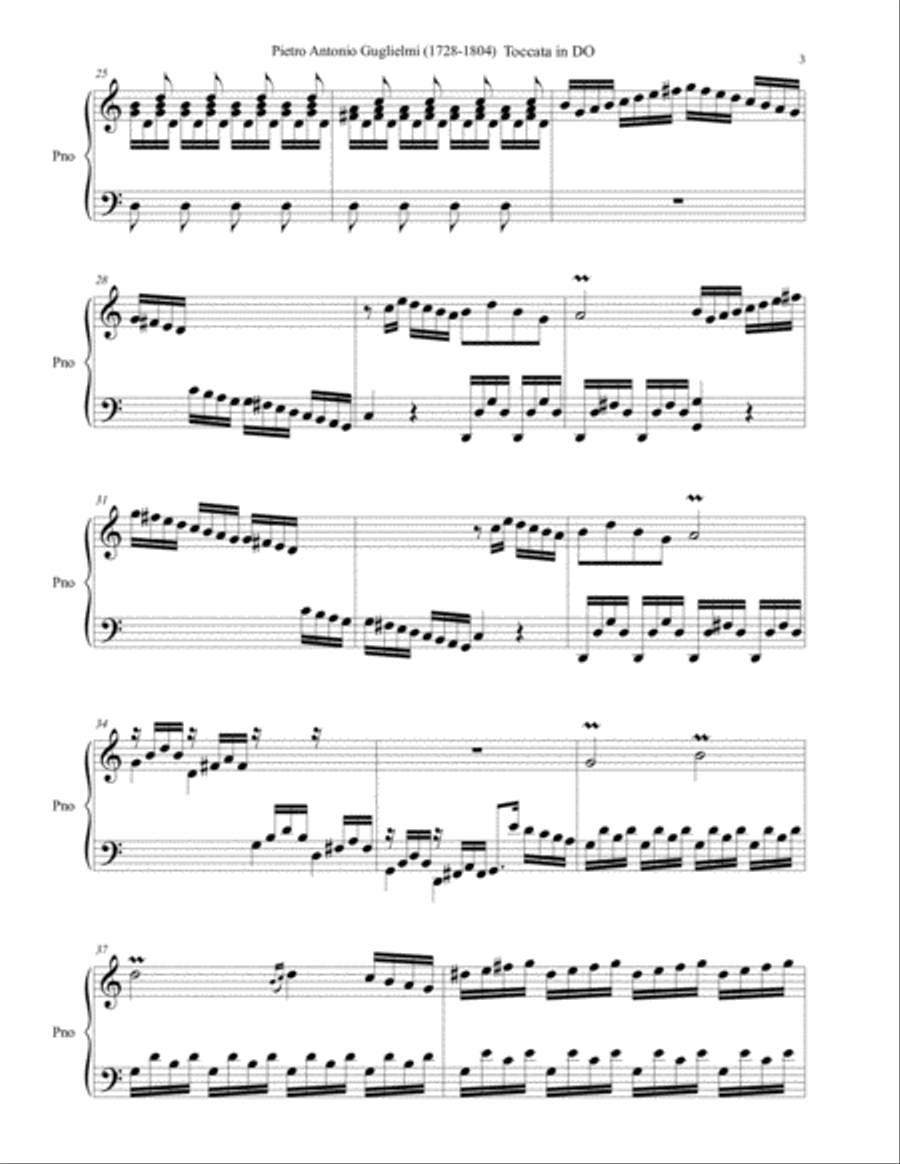 Pietro Alessandro Guglielmi (1728-1804) - Toccata per cembalo in DO A Cappella scores gallery preview page 3