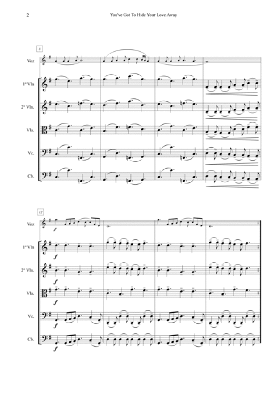 You've Got To Hide Your Love Away String Orchestra scores gallery preview page 2