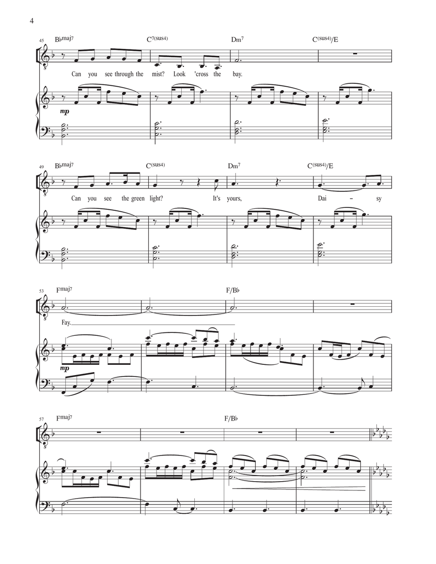 My Green Light (from The Great Gatsby) Voice scores gallery preview page 4
