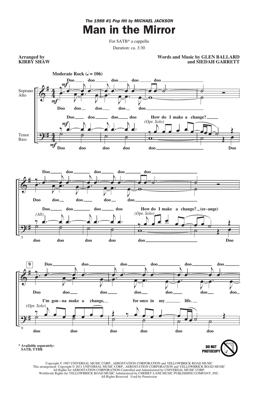 Man In The Mirror (arr. Kirby Shaw)