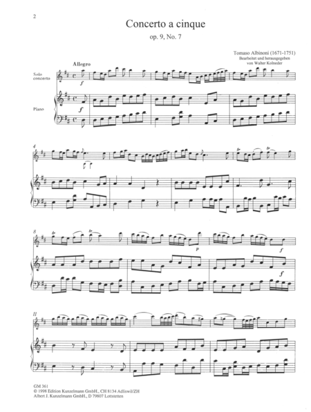 Concerto a cinque Op. 9/7