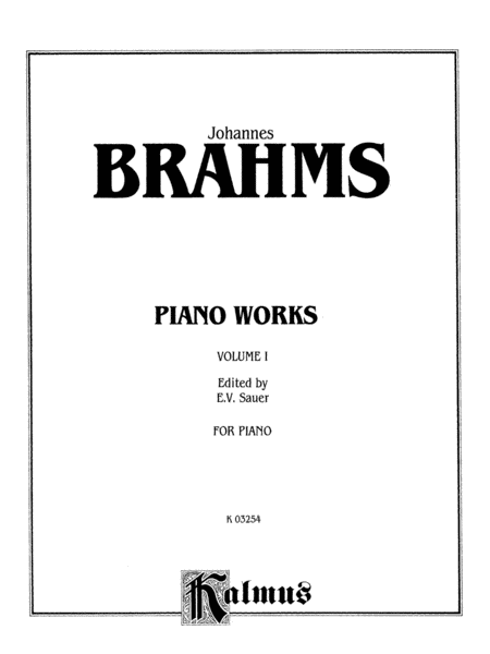 Piano Works (Op. 1 to Op. 24), Volume 1