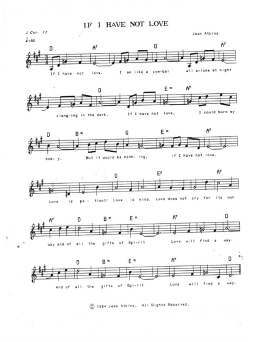 If I Have Not Love Soprano Voice scores gallery preview page 1