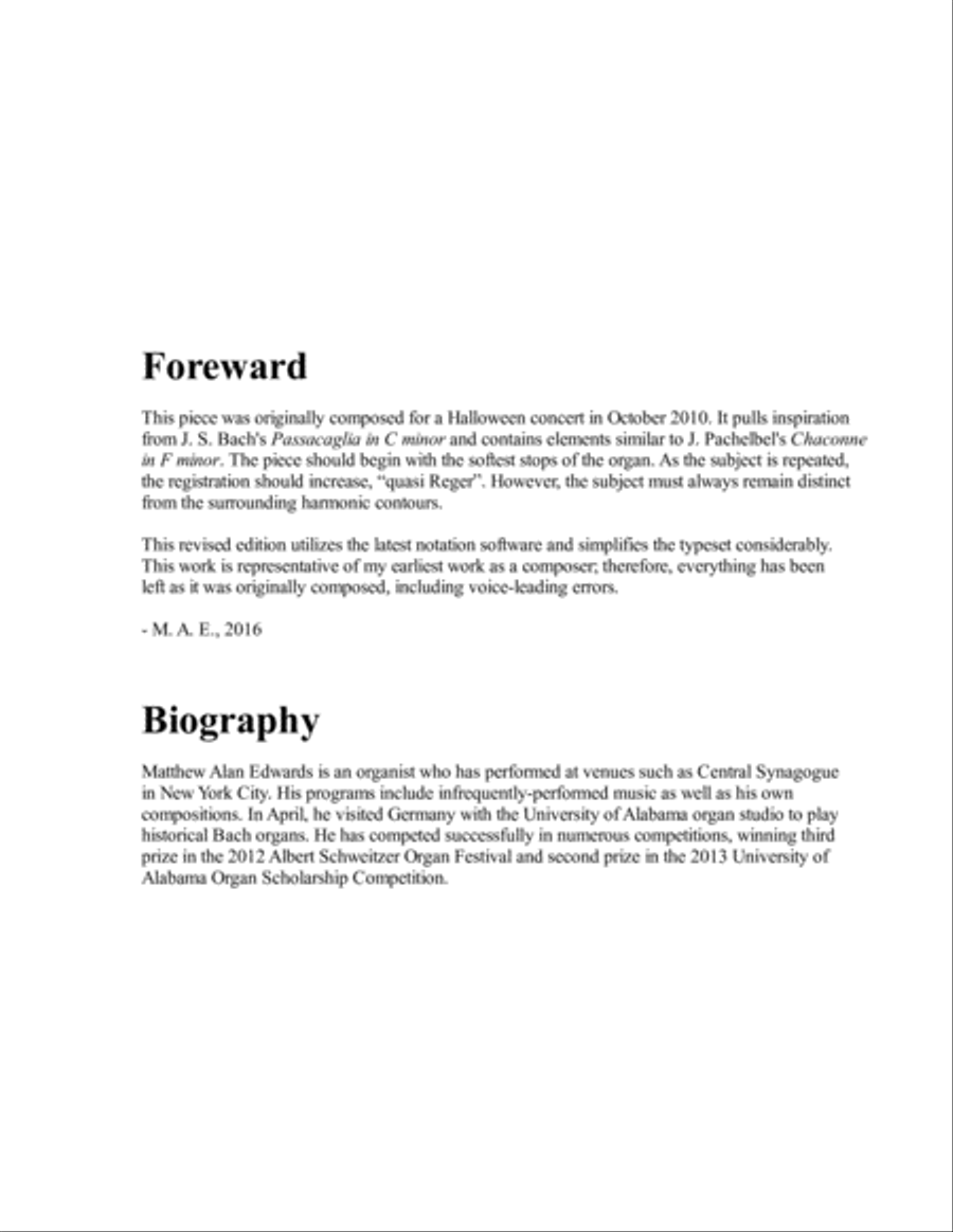 Passacaglia in C minor Organ Solo scores gallery preview page 2