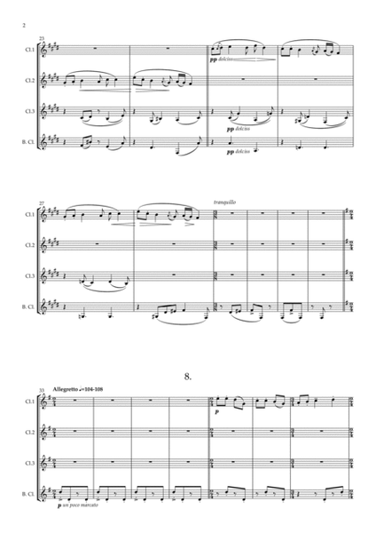 Bartók: Romanian Christmas Carols, Sz.57 Book 1 ( Nos. 6 to 10) original key - clarinet quartet image number null