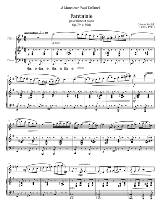 Book cover for Gabriel Fauré - Fantaisie pour flûte et piano Op.79 - For Flute and Piano Original