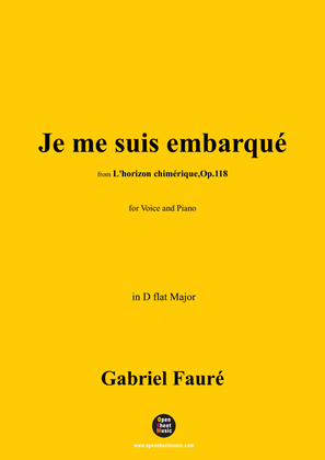 Book cover for G. Fauré-Je me suis embarqué,in D flat Major,Op.118 No.2