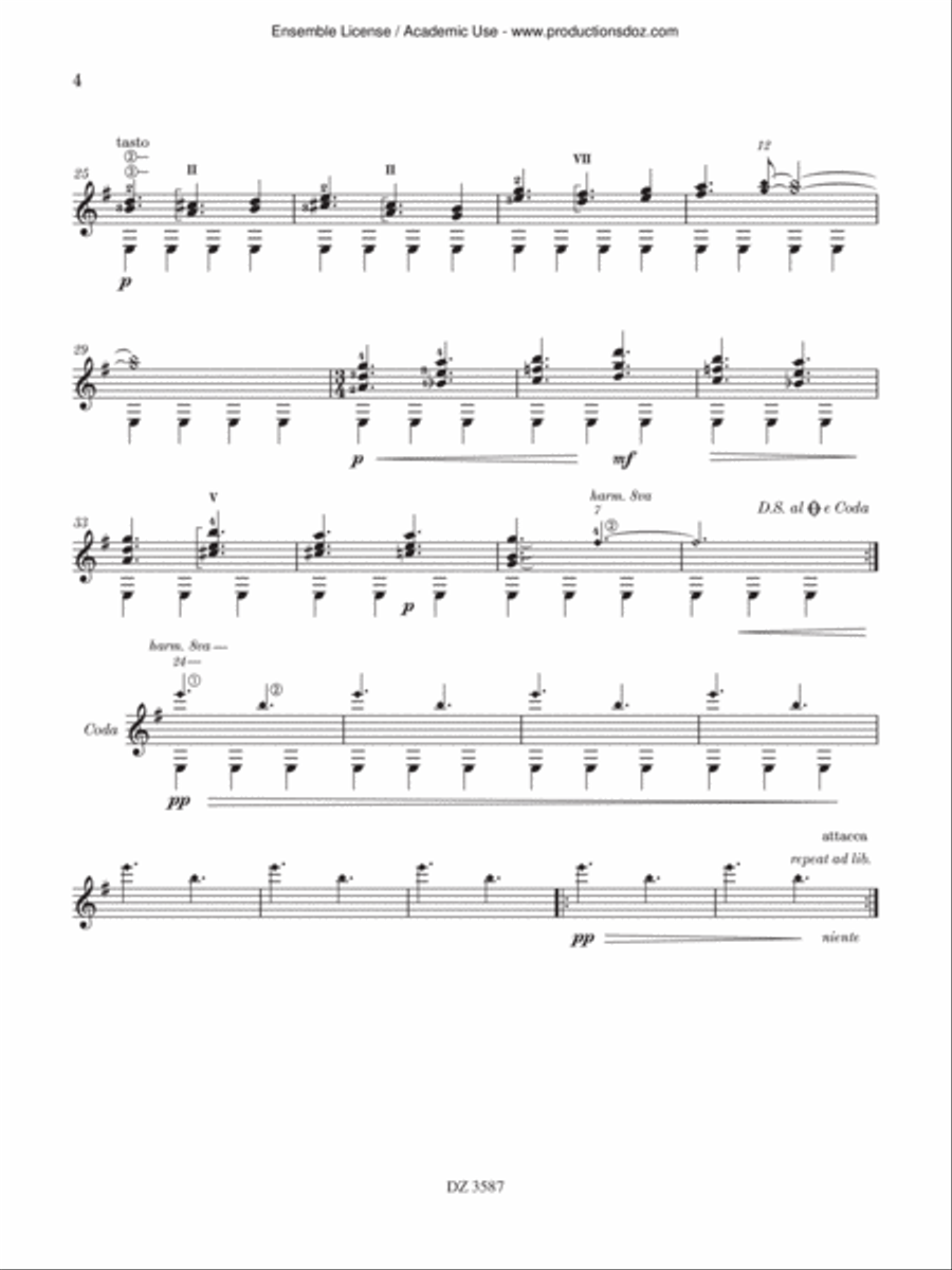 Hommage à Roland Dyens Classical Guitar scores gallery preview page 4