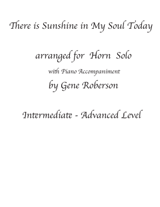 There is Sunshine in My Soul Horn in F Solo