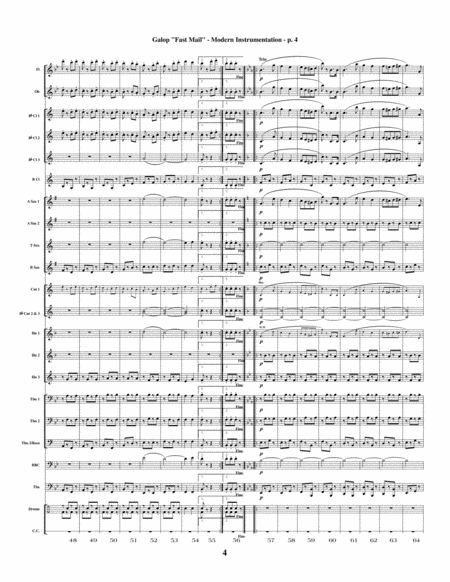 Fast Mail Galop for Concert Band - 1882 - by E. Brooks - arr. E. Anglin image number null