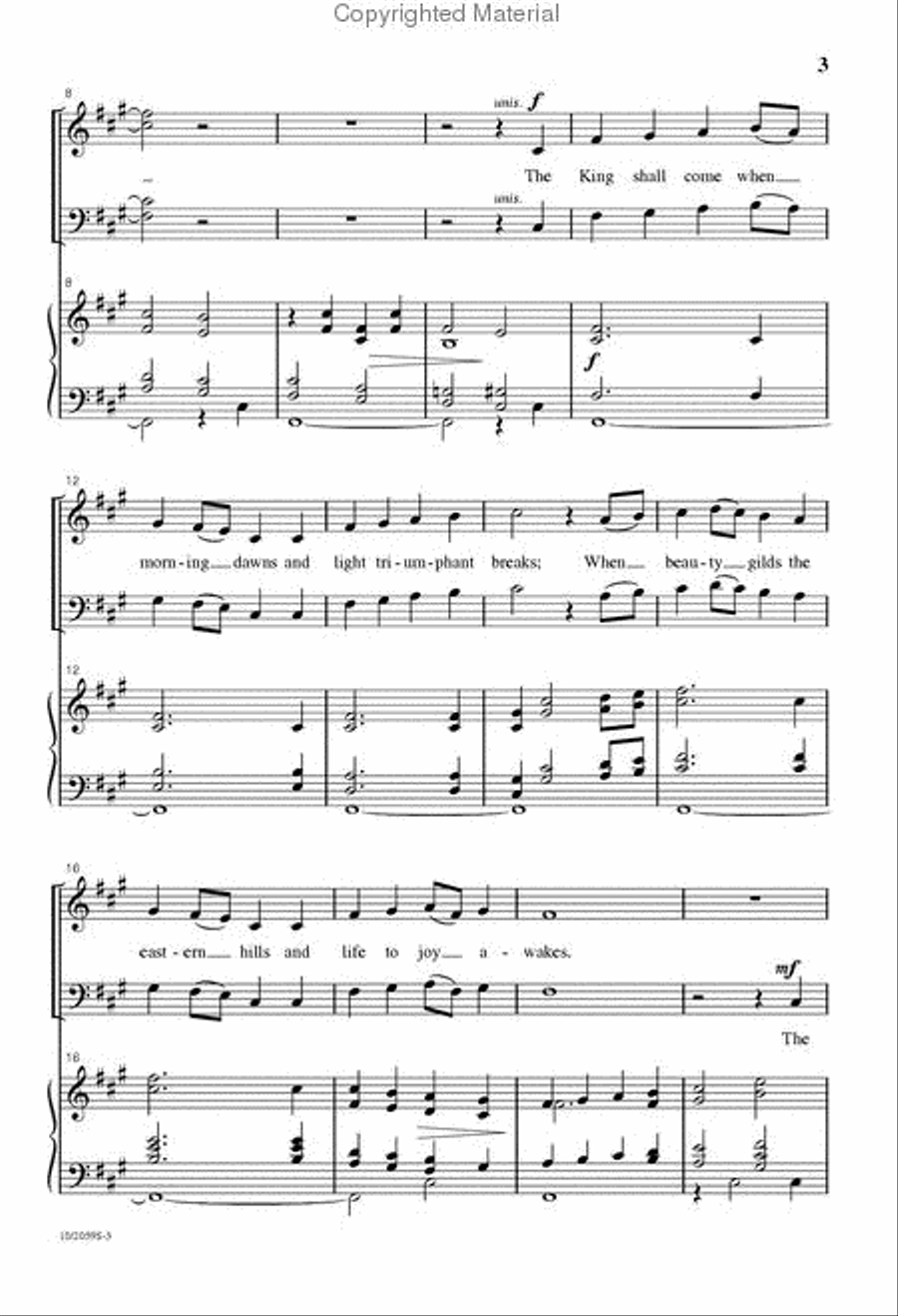 The King Shall Come 4-Part scores gallery preview page 3