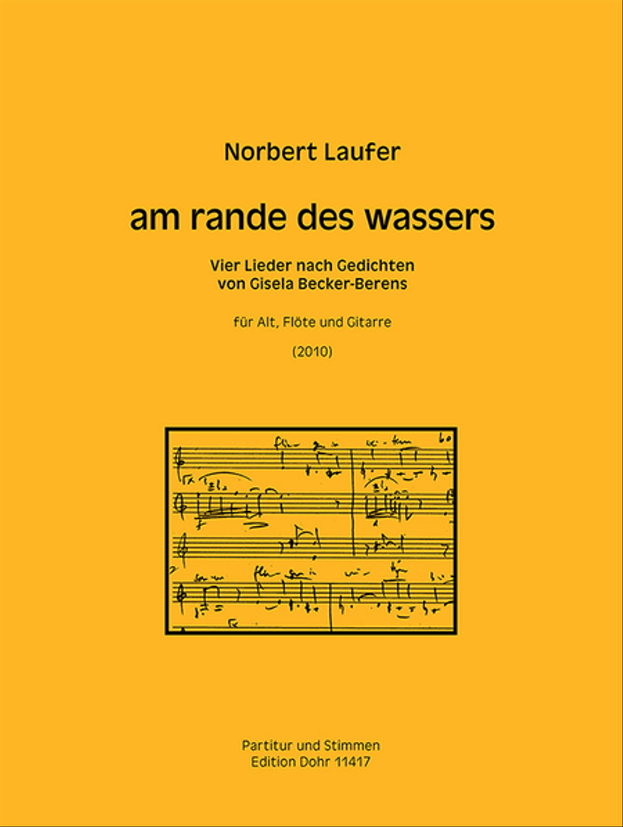 am rande des wassers für Alt, Flöte und Gitarre (2010) -Vier Lieder nach Gedichten von Gisela Becker-Berens- Flute scores gallery preview page 1